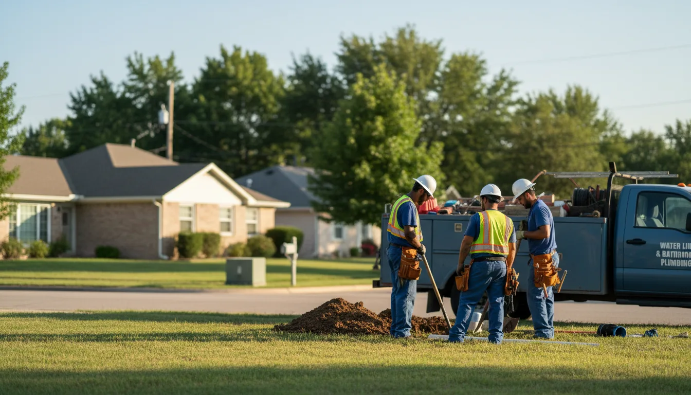 Residential water line and bathroom plumbing service in Boston, IN